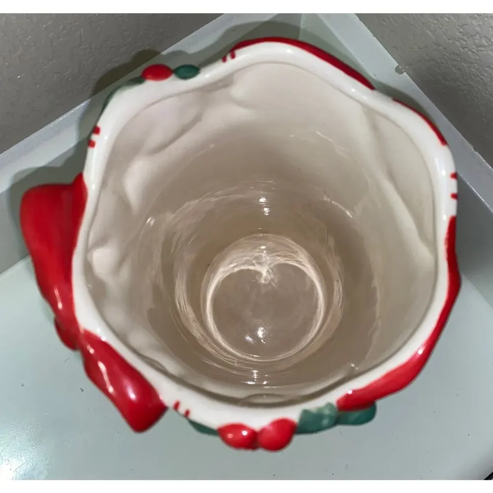 Nicole Engblom Large Ceramic Art Hand Painted Christmas Vase Snowman Gingerbread